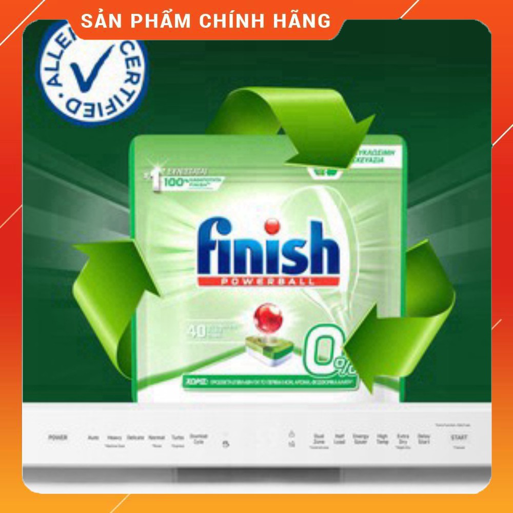 [Tặng thêm 105g Muối Finish] Viên rửa bát Finish Powerball 0% 70 viên