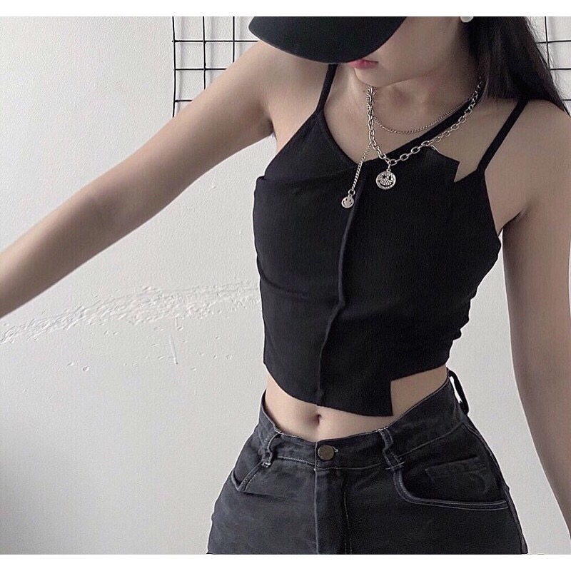 Áo Croptop DILYS [HÀNG THIẾT KẾ] hai dây thiết kế độc lạ, cá tính và tôn dáng!!