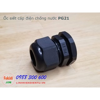 10 cái ốc siết cáp bằng nhựa chống thấm PG21 màu đen, dùng cho dây điện có phi 13-18mm