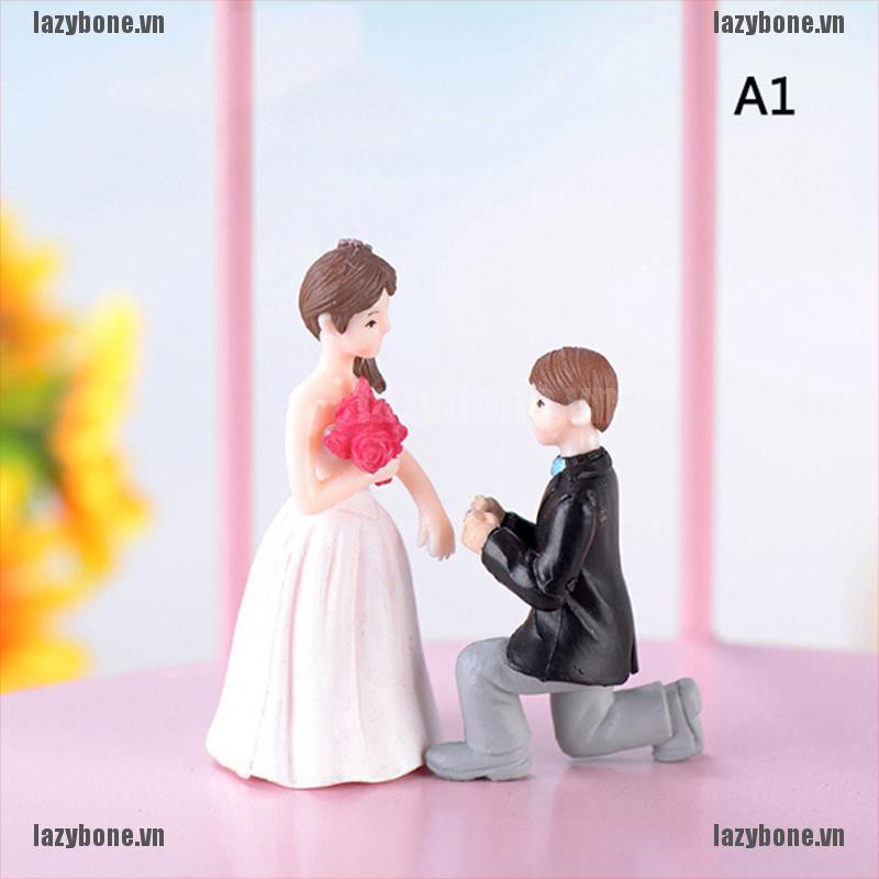 Bộ 2 Mô Hình Cô Dâu Chú Rể Nhỏ Xinh Trang Trí Tiểu Cảnh
