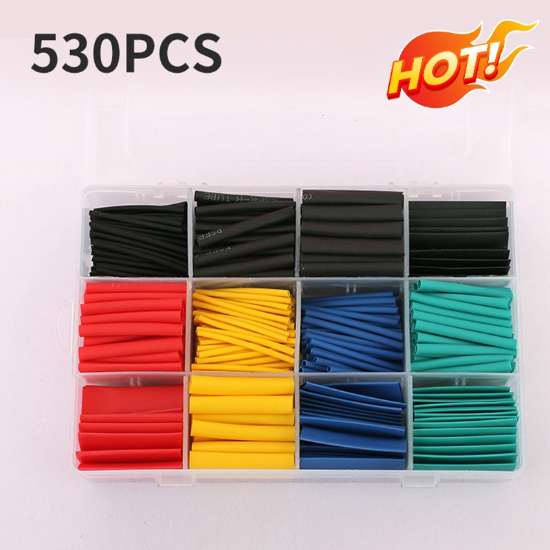 Set 530 ống bọc cách điện bằng Polyolefin tỉ lệ 1:2 tiện dụng