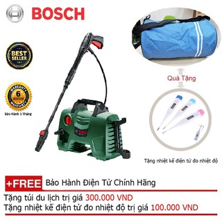 (Hàng Chính Hãng) Máy xịt rửa cao áp Bosch 33-11/AQT 110 + Quà tặng áo mưa