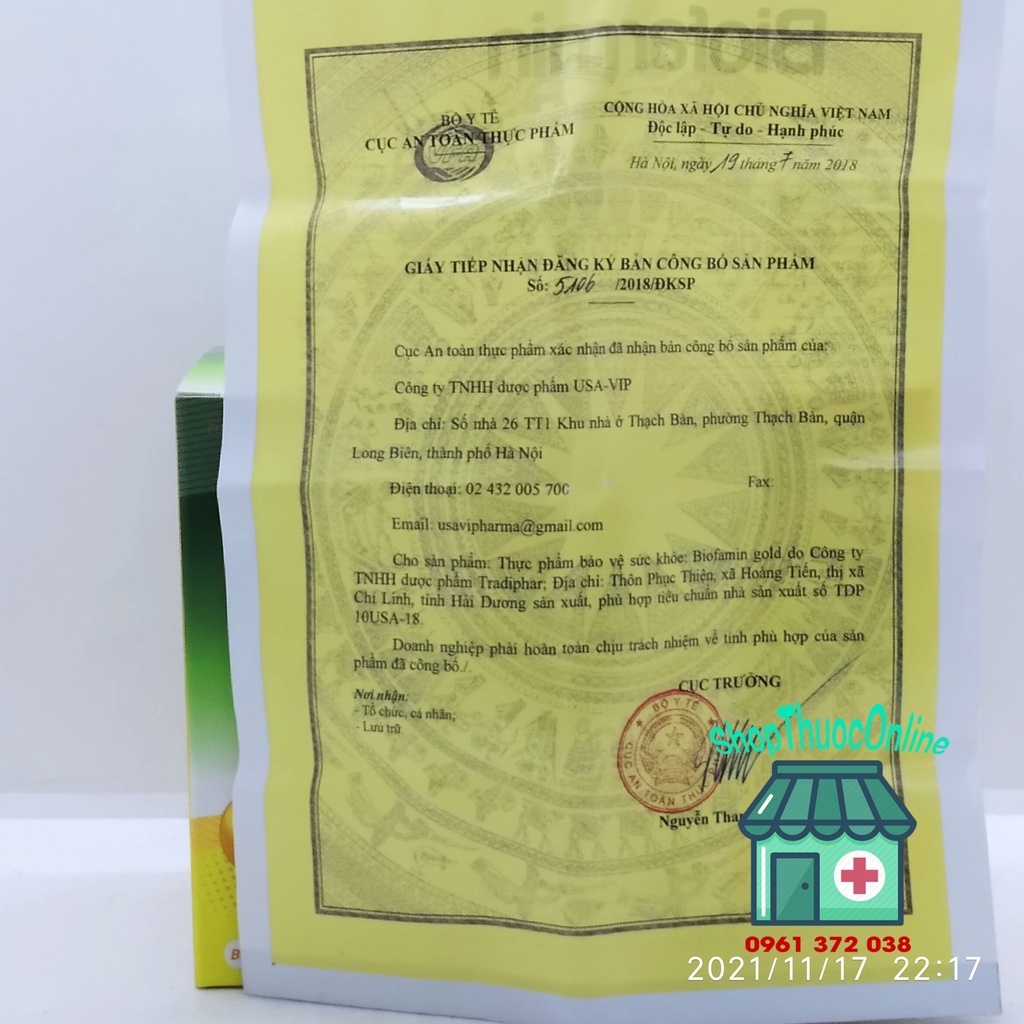 Biofamin Gold – Bổ sung men vi sinh, acid amin cho trẻ hộp 30 gói