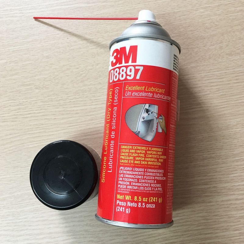 Chai xịt silicon bôi trơn dạng khô, bôi trơn cao su, dưỡng ron gioăng cửa ngăn ngừa dính rít cao su 3M