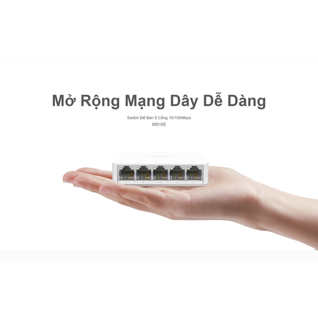 [Hỏa tốc] Bộ Chia Tín Hiệu Để Bàn Mercusys MS105 5 Cổng Switch Port 10/100Mbps