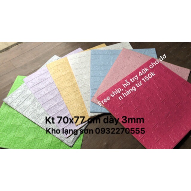 Xốp dán tường giả gạch 3D kt 70x77cm
