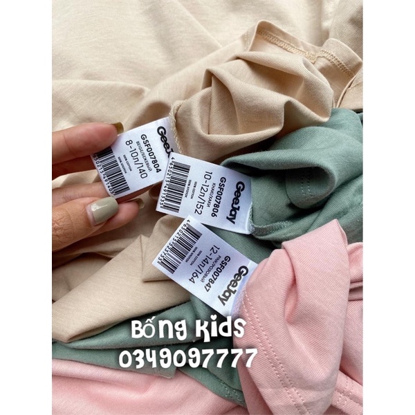 Áo Phông Bé Gái Basic Cotton Trơn GJ