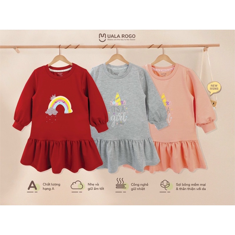 UALAROGO Váy nỉ bé gái Pony