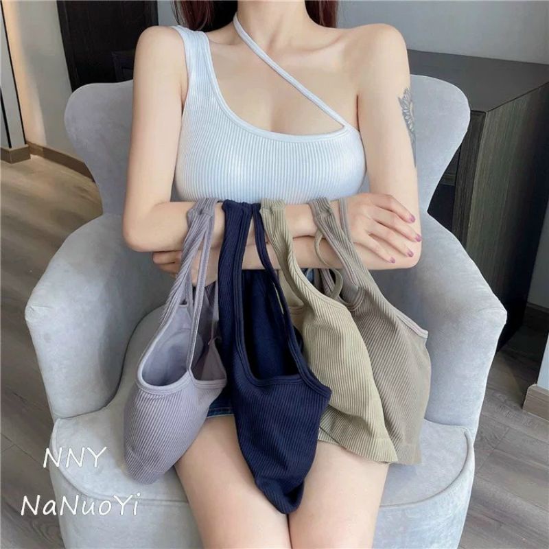 Áo Bra Cotton Tăm Dây Chéo Sexy r