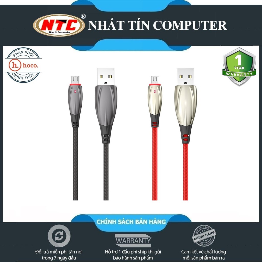 Cáp và truyền dữ liệu Hoco U71 Star cổng microUSB QC3.0, max 2.4A, dài 1.2M, có đèn báo sạc