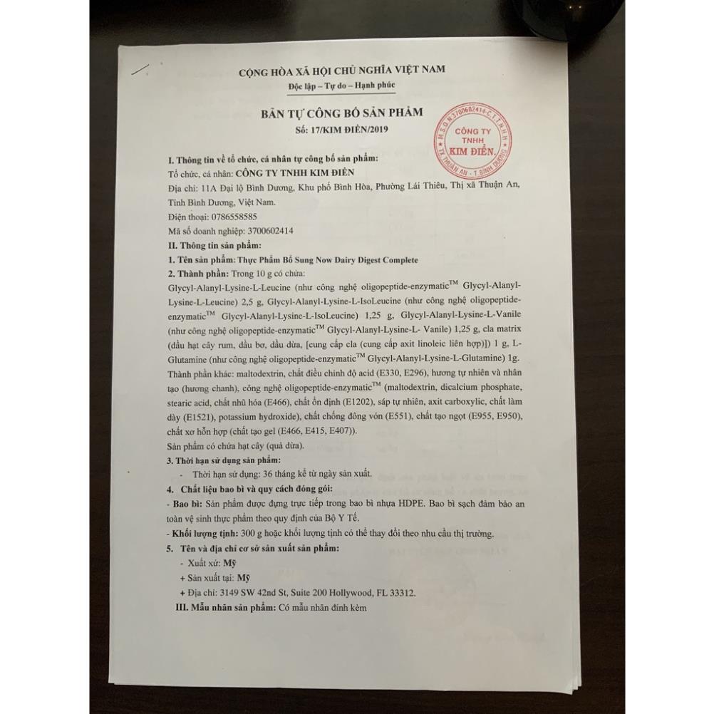 Now Dairy Digest Complete Viên Uống Hỗ Trợ Tiêu Hóa Cho Người Không Dung Nạp Sữa Bò (90 Viên)