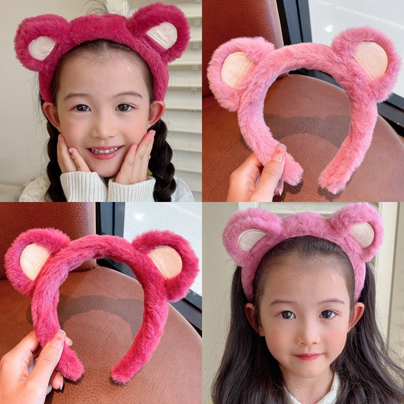 Bờm gấu dâu xinh xắn dễ thương băng đô gấu dâu cho bé gái và người lớn