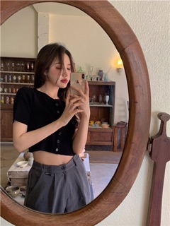 [Order] Áo len croptop nút