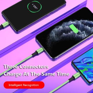 Cáp Sạc Nhanh USB Type-c Bằng Silicon 3 Trong 1 Cho Apple Android
