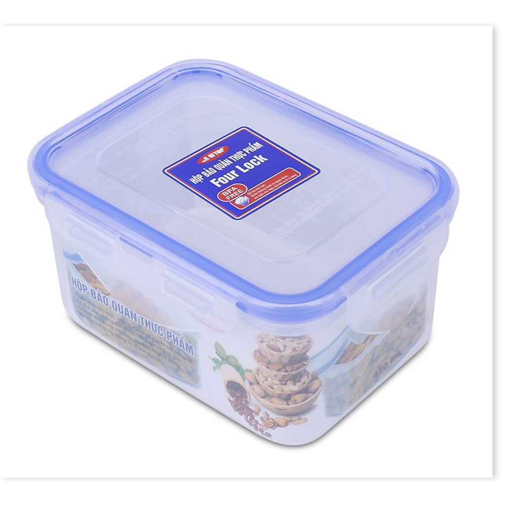 Hộp bảo quản thực phẩm 4 khóa nhựa song long SL2504 dung tích 450ml