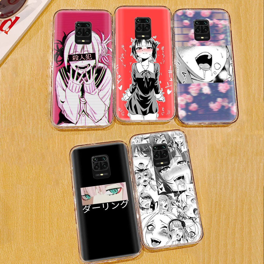 Ốp điện thoại trong suốt in hình hoạt hình Ahegao cho Xiaomi Redmi Note 9 Power Se Pro Max 9s 9c 9a Lite Blackshark 2 3