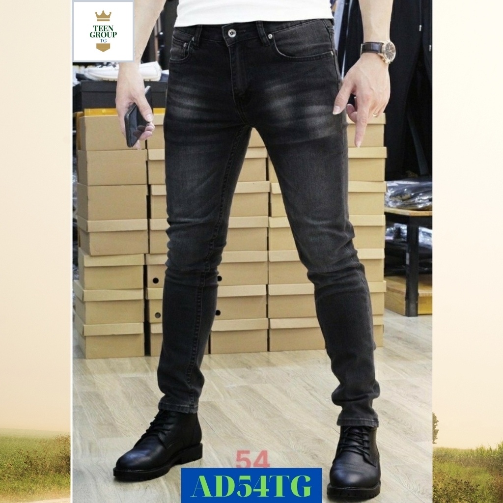 Quần Jean Nam Chất Bò  AD54TG Jean Nam Đen Wash Trẻ Trung Cá Tính Thời Trang TG10 Mẫu Trend (44 - 70KG) | BigBuy360 - bigbuy360.vn
