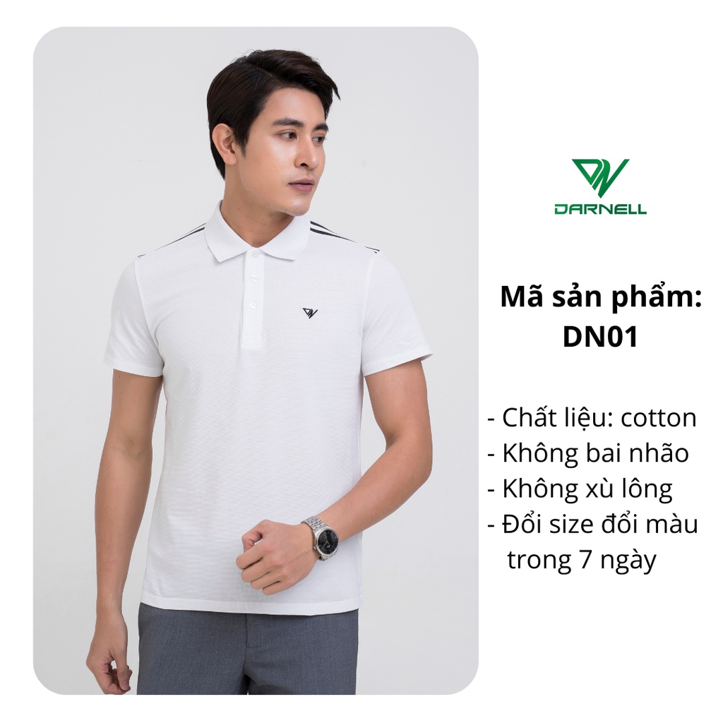 Áo thun polo nam DARNELL tay ngắn kẻ vai chất cotton mềm mại nhẹ thoáng mát slimfit sang trọng DN01