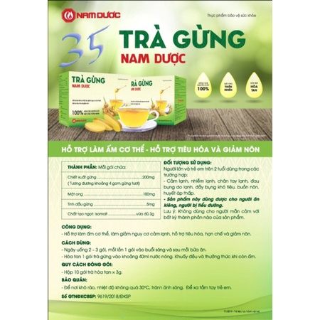 Trà Gừng Nam Dược [Hộp 20 gói] - Mật ong