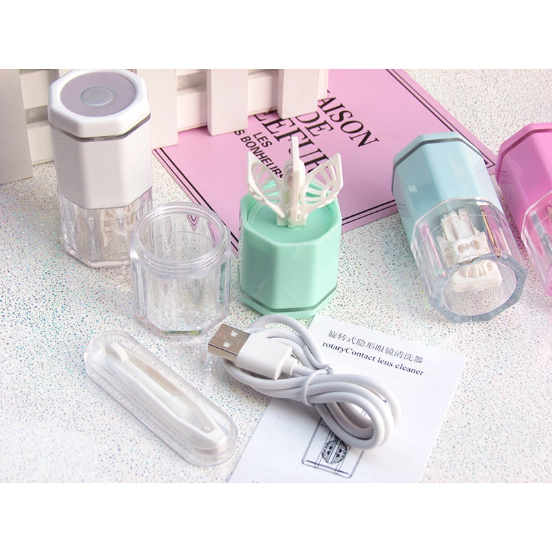 Máy Rung Làm Sạch Kính Áp Tròng Tự Động Sạc USB Nhanh Mang Đi Du Lịch Tiện Lợi