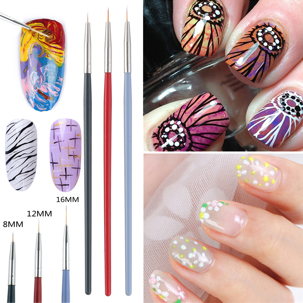 Set 3 Cọ Vẽ Trang Trí Móng Tay Chuyên Dụng Chất Lượng Cao
