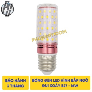 Bóng đèn LED siêu sáng hình bắp ngô đui xoáy E27/16W ánh sáng trắng, vàng.