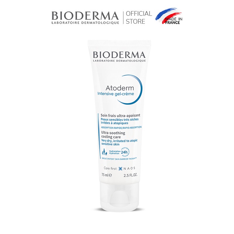 Kem gel dưỡng ẩm và làm dịu dạng gel cho da khô và rất khô Bioderma Atoderm Intensive gel-crème 75ml