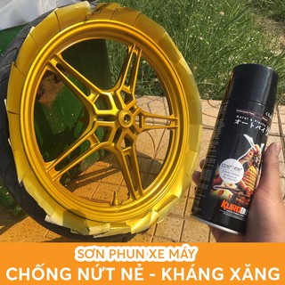 COMBO Sơn Samurai Lót-Nền-Màu-Bóng màu vàng kẹo Y016* đầy đủ sơn cặp mâm xe máy