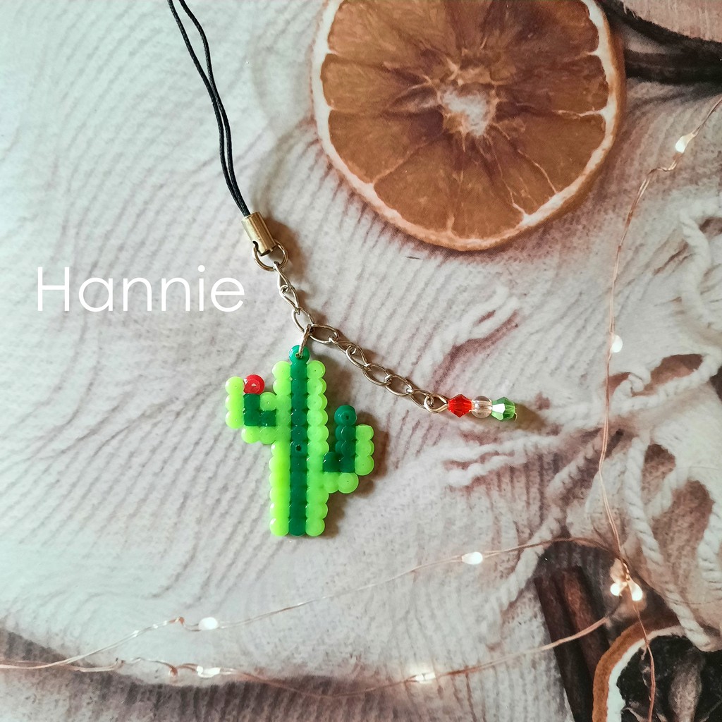 Móc khóa trái cây hạt ủi hama/perler bead handmade - Phụ kiện dây treo túi xách balo chìa khóa điện thoại