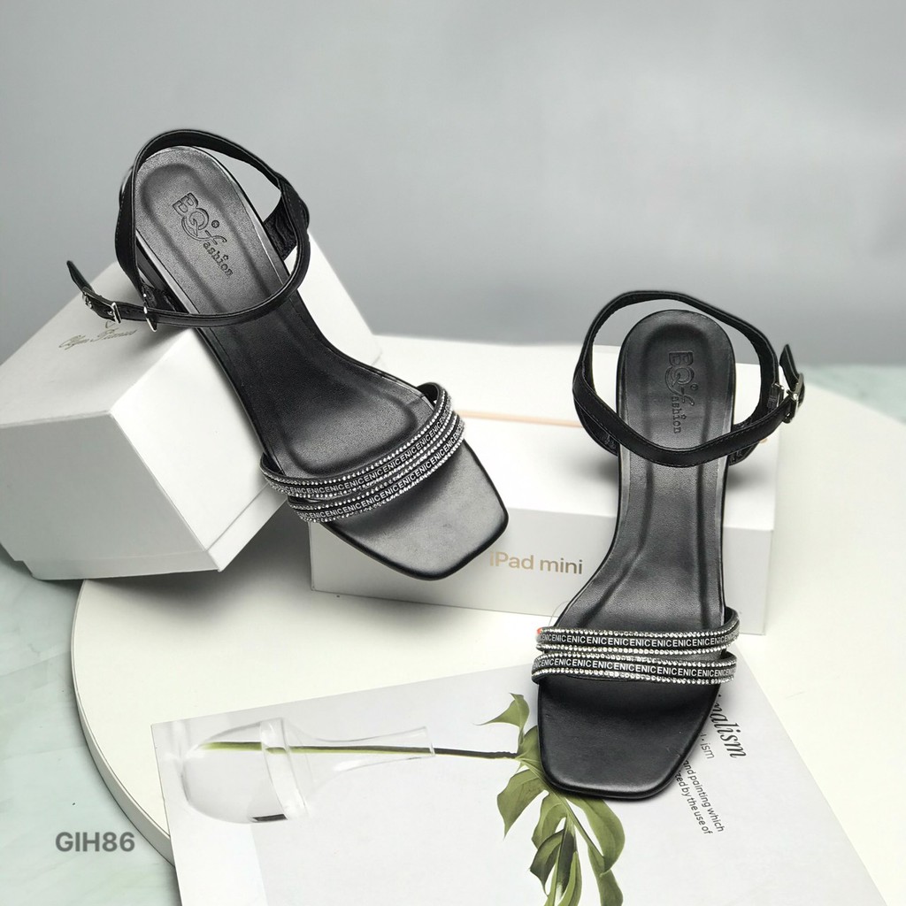 Sandal nữ BQ ❤️FREESHIP❤️ Giày sandal cao gót quai mảnh đế vuông 5cm GIH86