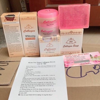 Combo serum và Bộ kem colagen Plus Vit e