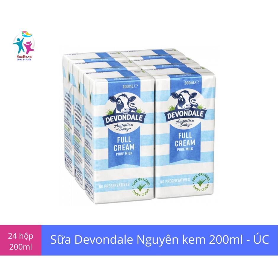 Combo 12 Hộp Sữa Tươi Nguyên Kem DEVONDALE 200ml - Nhập Khẩu Úc