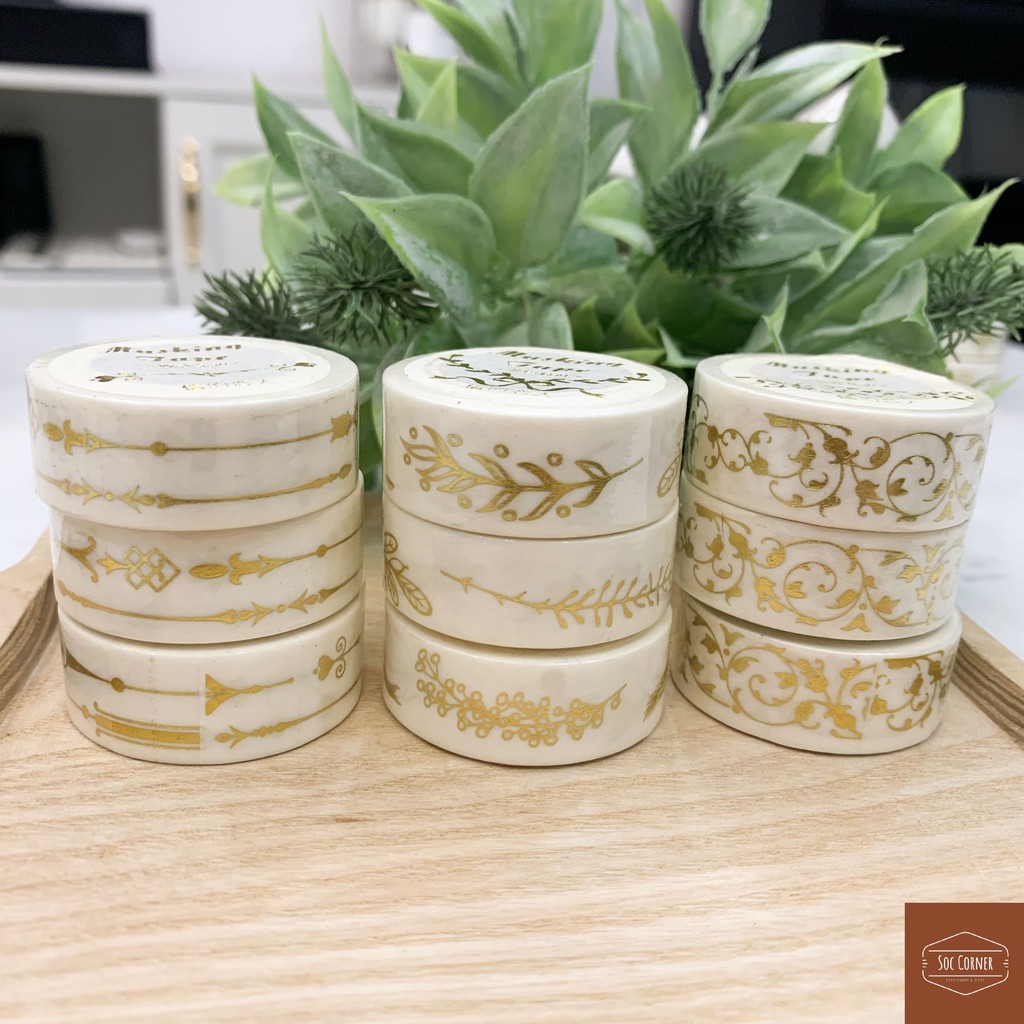 (Video) Cuộn Washi Tape Ánh Kim 15mm x 5m cao cấp