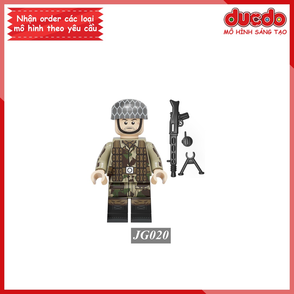 Minifigures chiến binh Army trong chiến tranh thế giới - Đồ chơi Lắp ghép Xếp hình Mô hình Mini WW2 JG 018 - 021