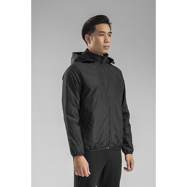 Áo khoác gió hai lớp nam KWIN KJK001W8 bo gấu nhỏ, mũ tháo rời, màu sắc cơ bản dễ phối đồ, túi có khoá kéo