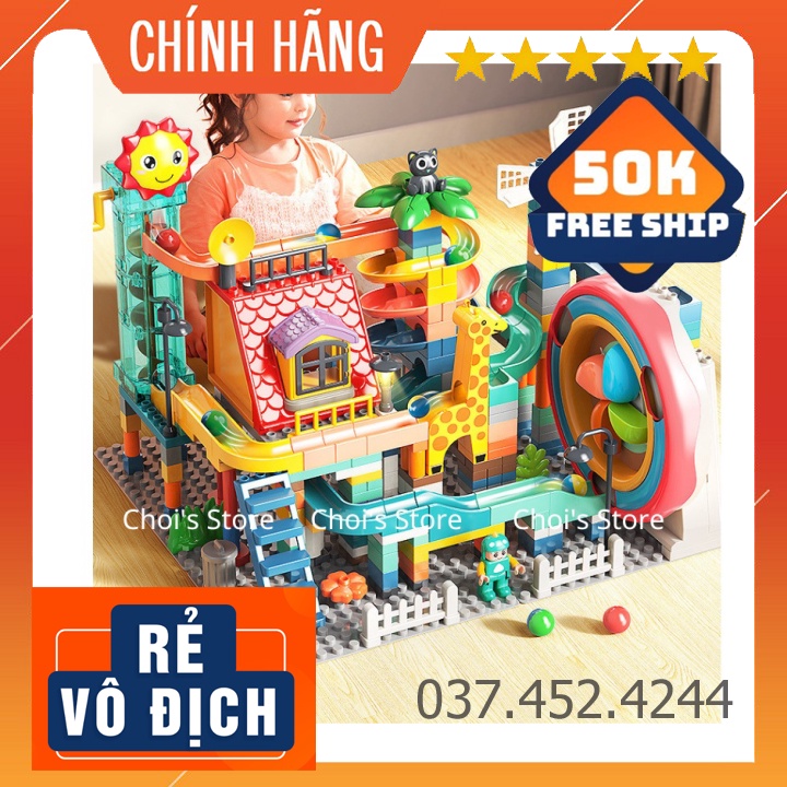 Đồ chơi giáo dục Freeship Bộ xếp hình, lắp ghép lego trượt bi cối xay gió FEELO