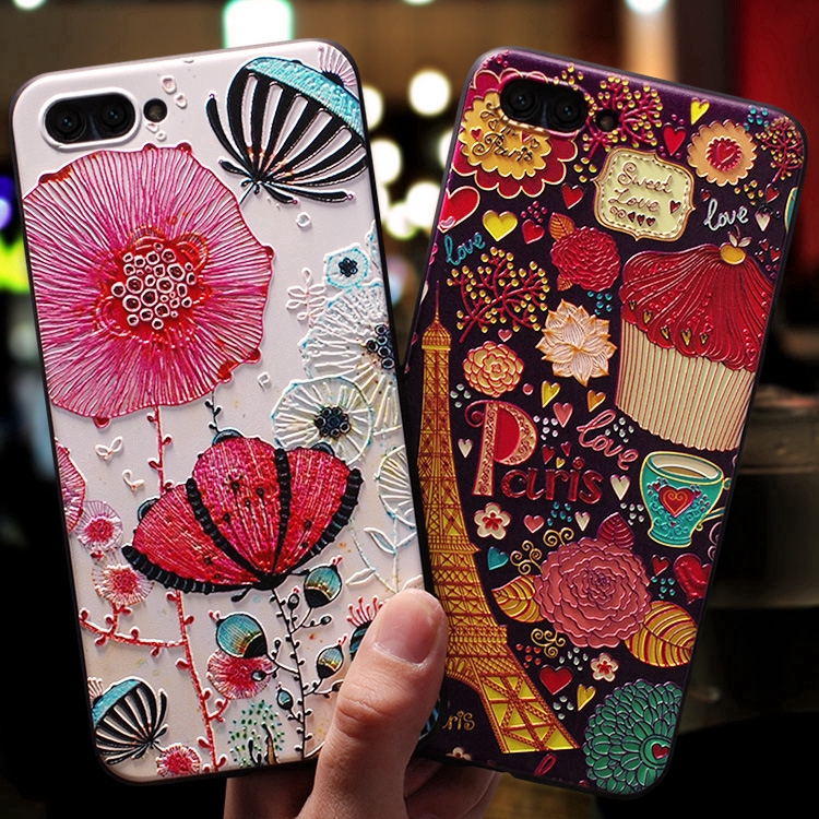 Casing Samsung Galaxy S22 S21 Plus A02 M02 A03 Note 8 9 10 20 Plus Note 10 Lite J7 J5 J2 Prime J2 J3 J5 J7 Pro J7 Plus C9 Pro J4 J6 J8 Plus 2018 Eiffel Tower Cake Flower Embossed Phone Case