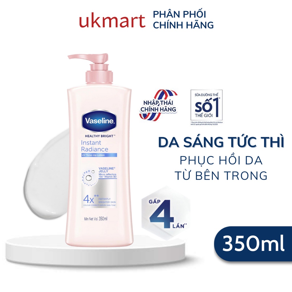 Sữa Dưỡng Thể Trắng Da Tức Thì Vaseline Healthy White Instant Radiance Lotion