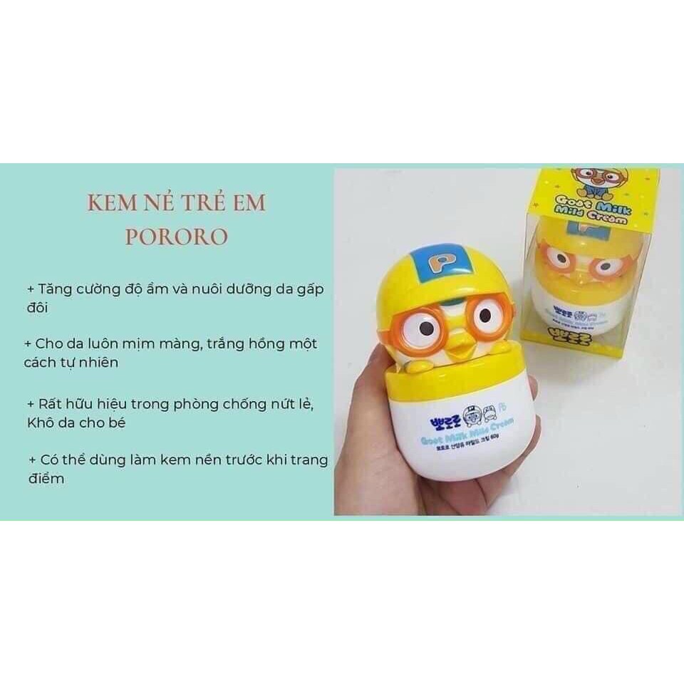 Kem dưỡng ẩm sữa dê trẻ em Pororo Goat Milk Cream Hàn Quốc 60g
