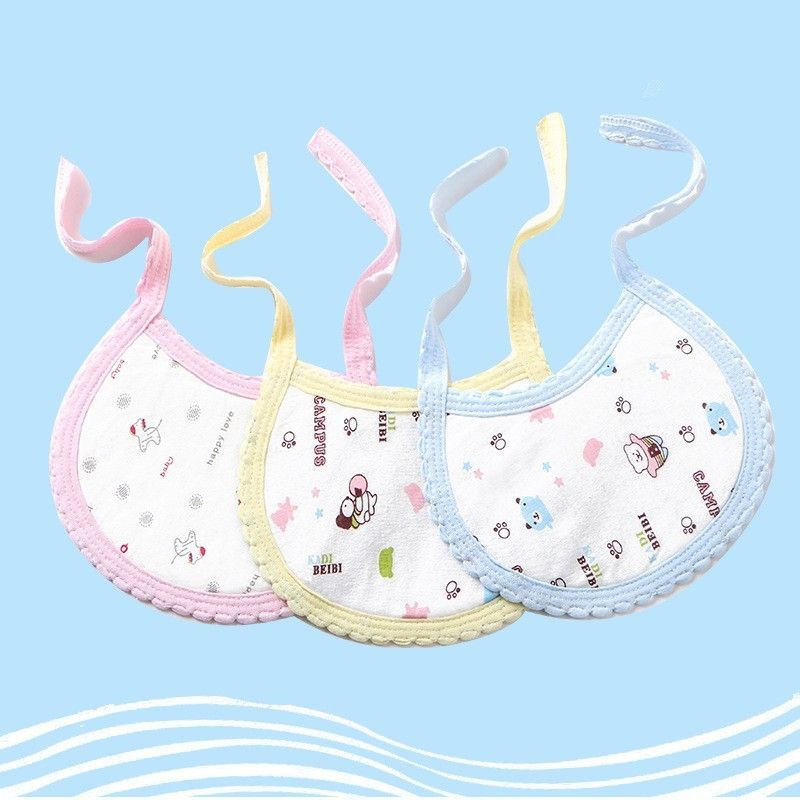 Yếm Tròn Cotton 3 Lớp Buộc Dây Cho Bé Sơ Sinh