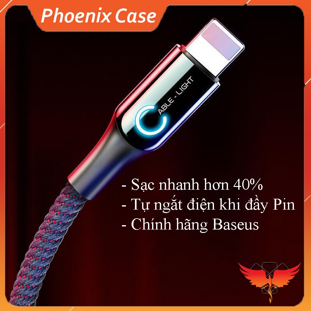 Cáp sạc tự ngắt khi đầy pin Baseus hỗ trợ sạc nhanh cho iPhone siêu hot 2021