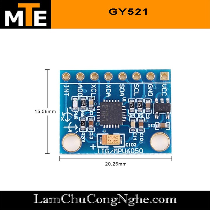 Cảm biến gia tốc 6 trục GY-521 MPU6050 - Module Arduino