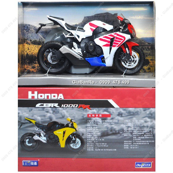 Xe Mô Hình Moto Honda CBR 1000RR Red Wings Tỉ Lệ 1:12  - Joycity - 8669.2