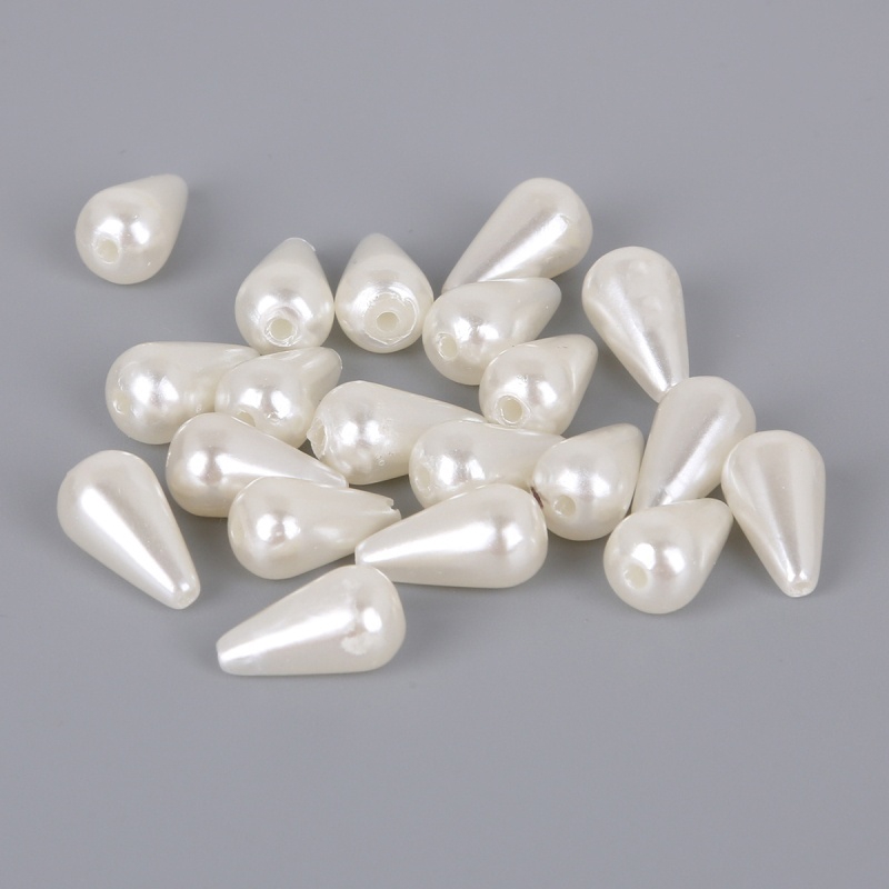 Set 100 hạt ngọc trai nhân tạo hình giọt nước bằng chất liệu acrylic dùng để làm đồ trang sức thủ công