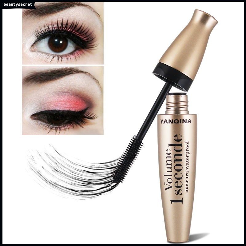 Mascara YANQINA màu đen chống thấm nước chuốt dài và cong mi
