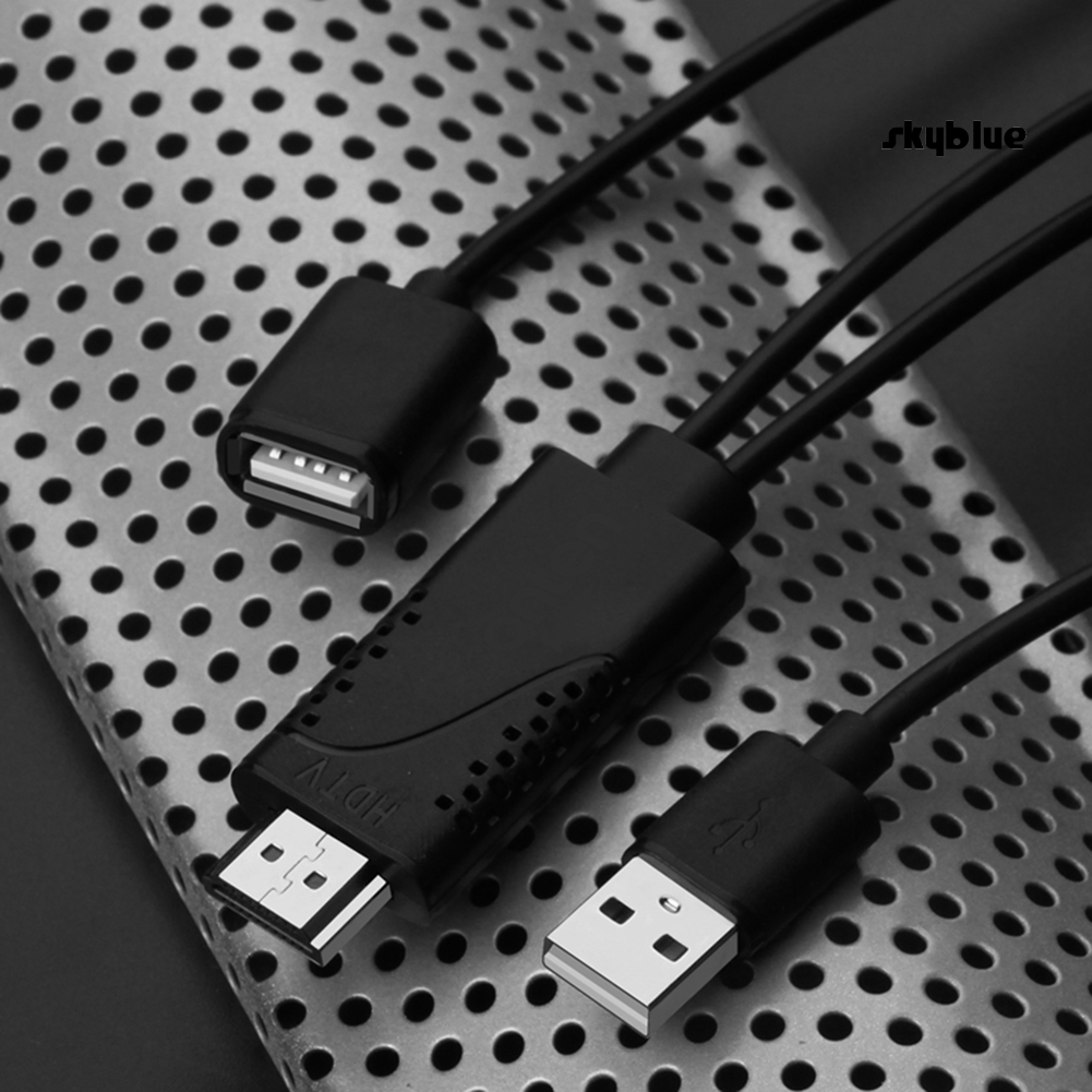 [SK]Durable 1080P USB Female to HDMI-compatible Male HDTV Adapter Cable Cord for iPhone Android