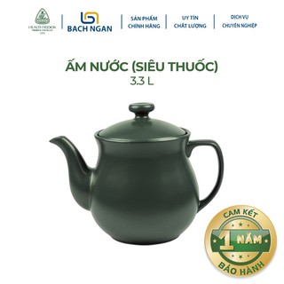 Ấm nước sứ dưỡng sinh Minh Long (3.3 L) dùng để pha trà, đun thuốc, giữ được hoạt chất của nguyên liệu đầu vào - ấm sắc