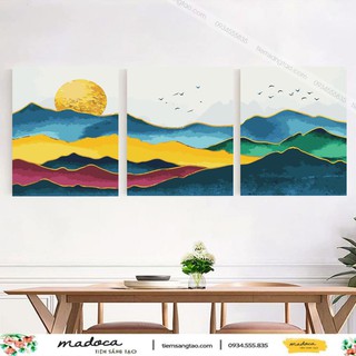 Tranh tô màu theo số hóa Madoca có khung 40x50cm phong cảnh trừu tượng kết hợp T955,966,967