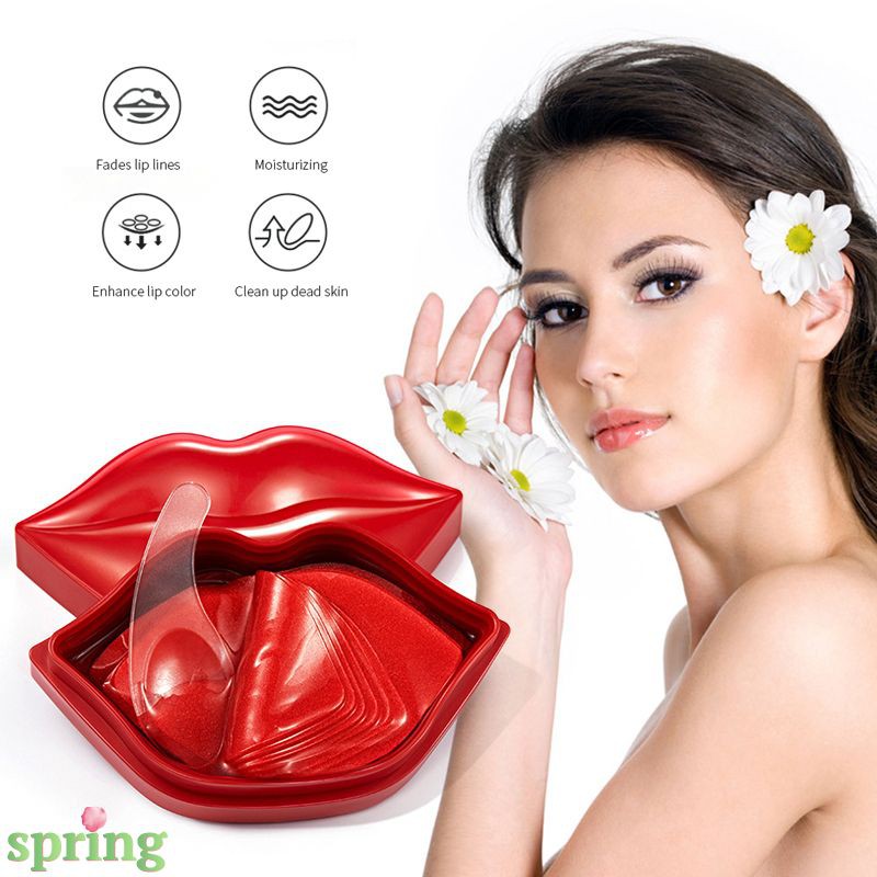 Set 20 mặt nạ môi cherry dưỡng ẩm chống khô giảm nếp nhăn và làm sáng màu môi