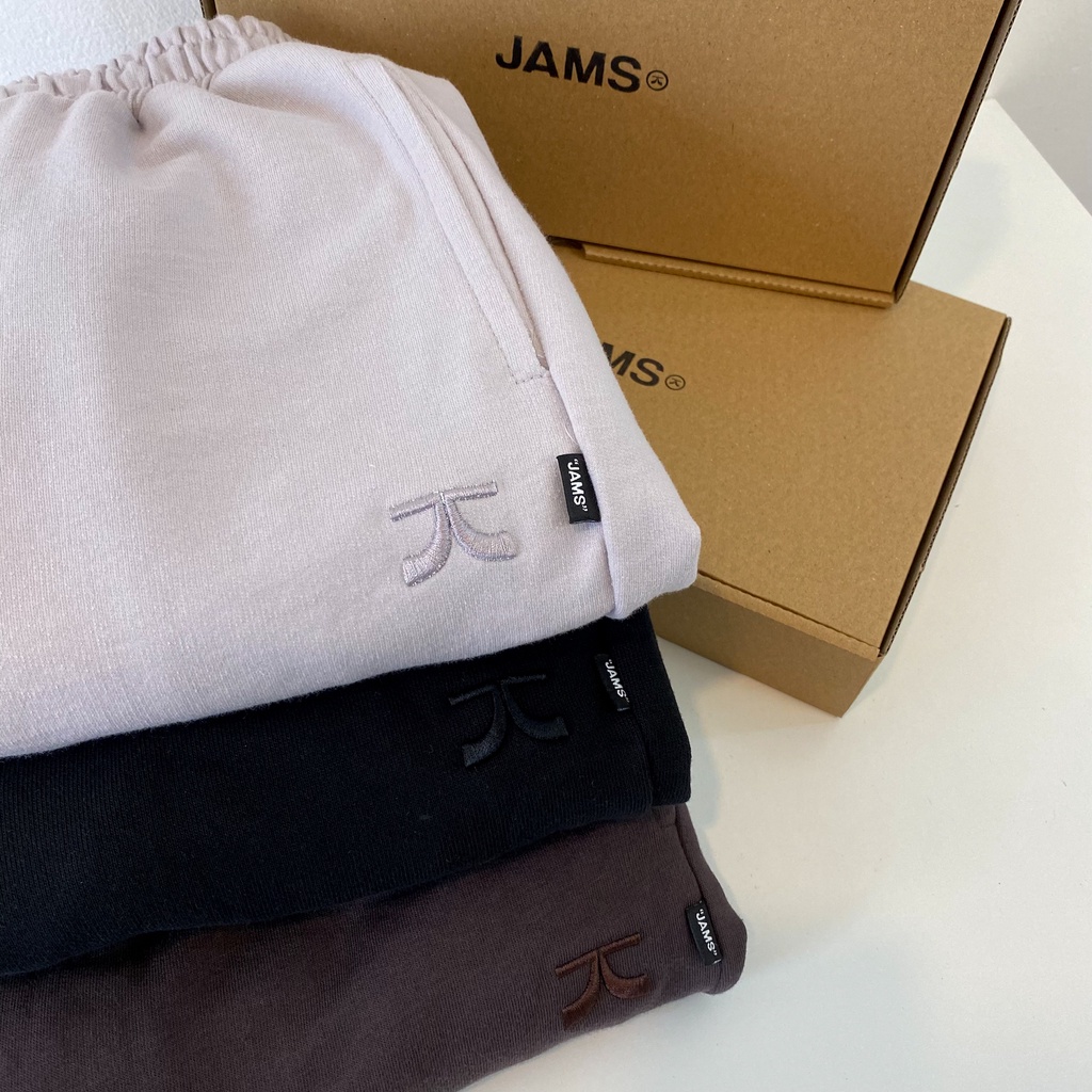 Quần nỉ ống suông logo JAMS nam nữ cao cấp vải chân cua mềm sweatpants 280G